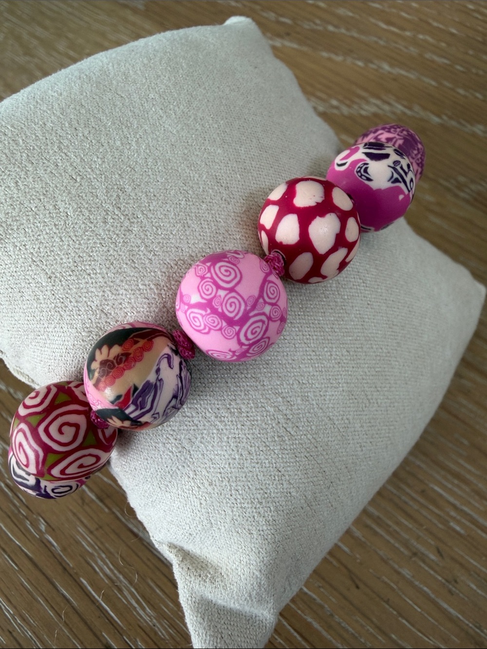 Viva Beads Pink Bracelet Adjustable Boho Hippie style